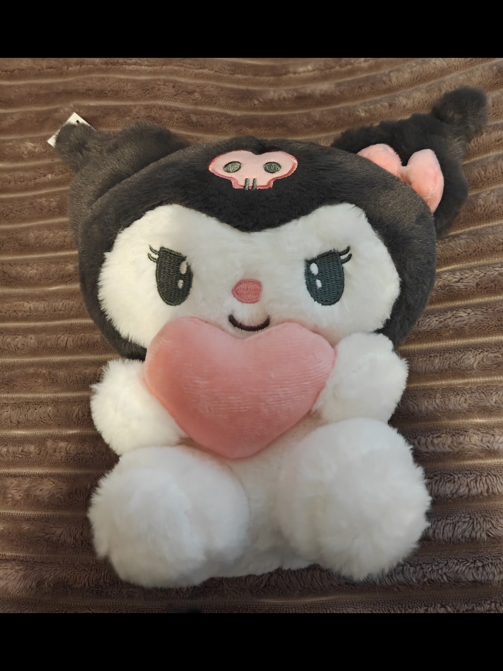 Sanrio Kuromi Plush Toy Black White Pink Heart